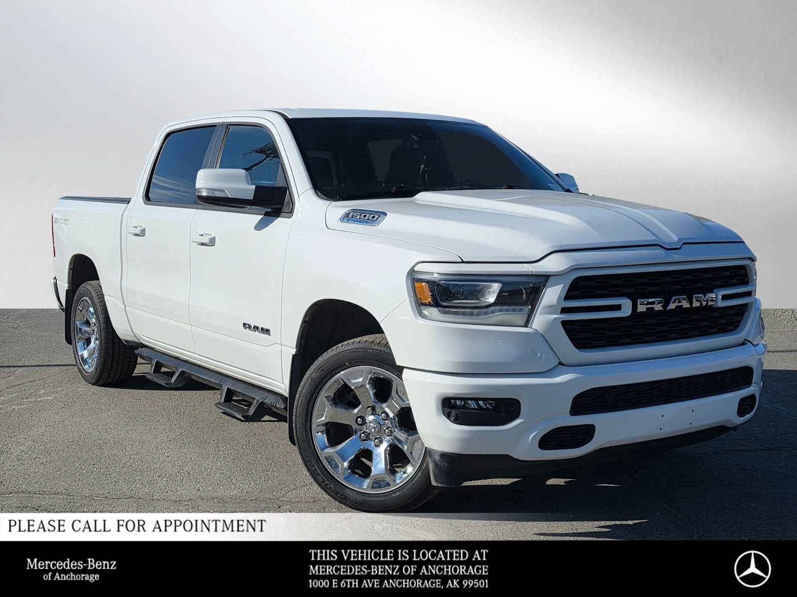 2022 RAM 1500 Big Horn in Bright White Clearcoat — front three-quarter view