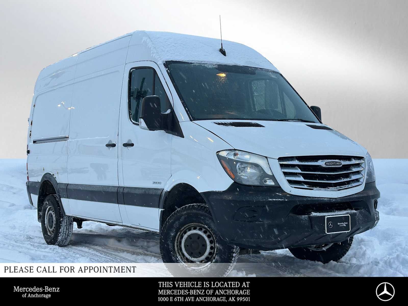2015 Freightliner Sprinter Cargo Vans 4WD 2500 144" in Arctic White — front three-quarter view